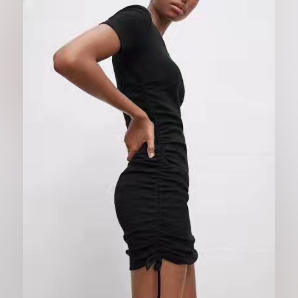 SOLD Basically NWOT Zara ruched ribbed dress